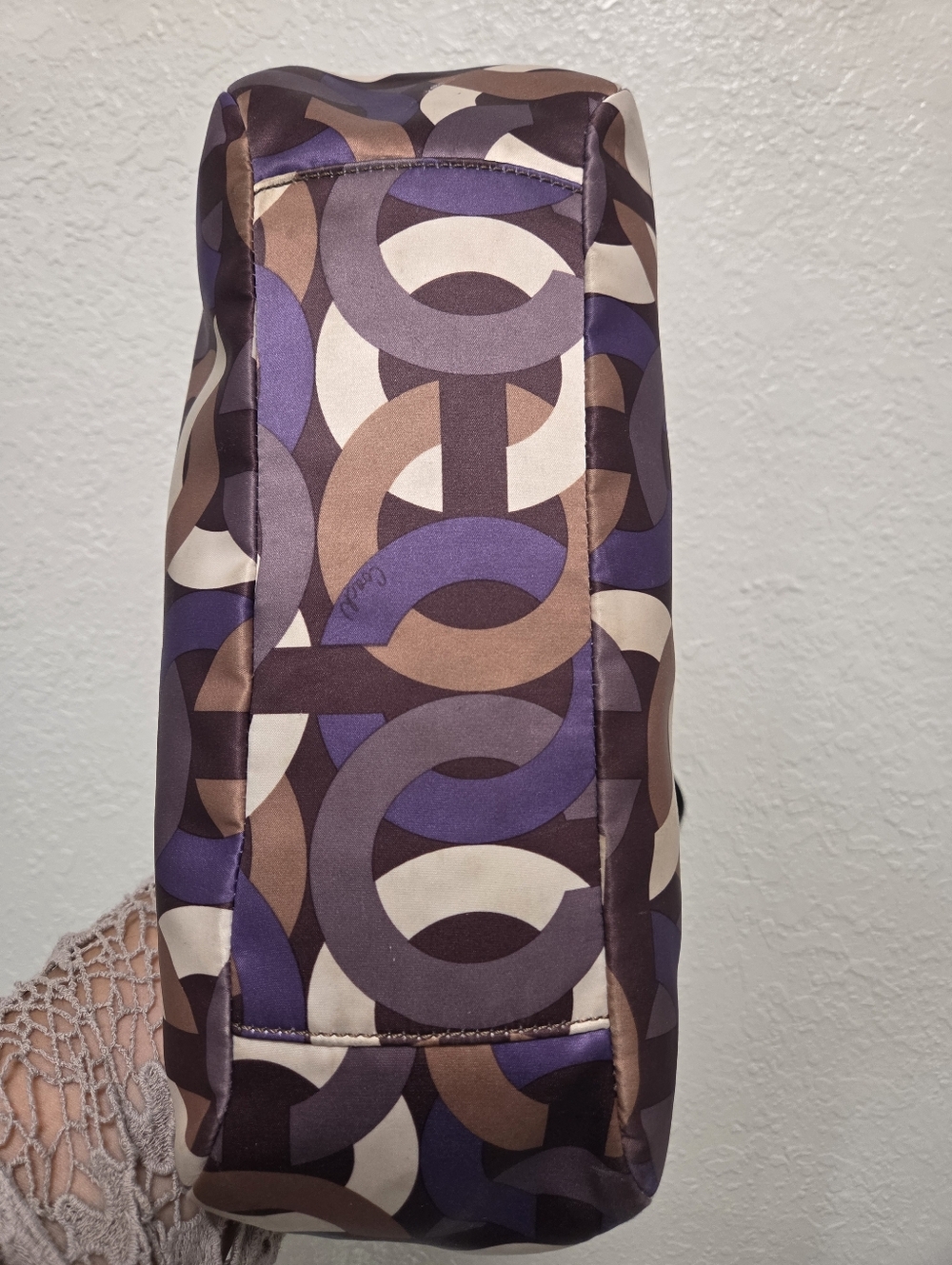 Coach Purple, Brown & Cream Signature Link-Print Tote - Picture 5 of 5